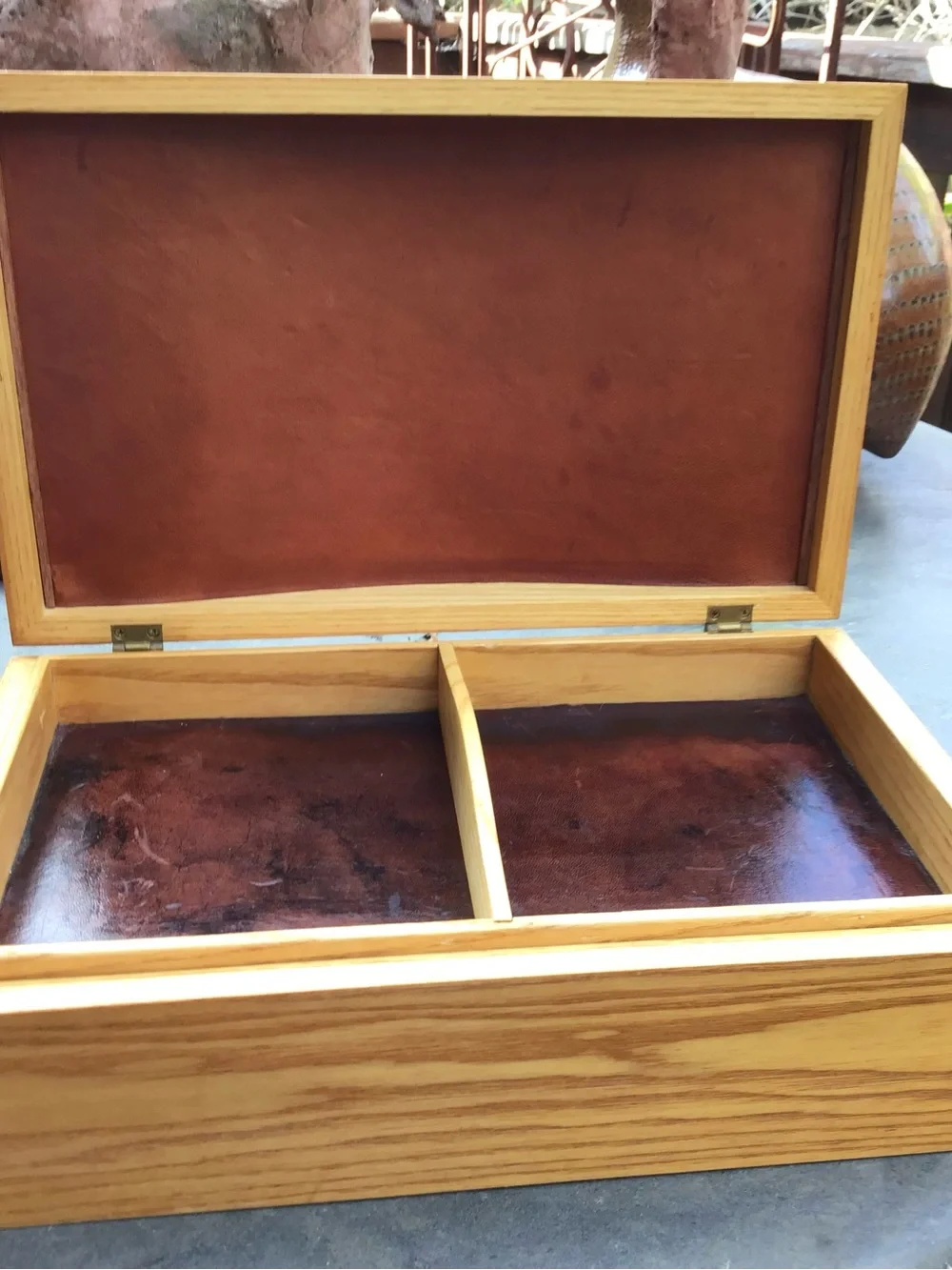 Handcrafted Large Wood Jewelry Box with Floral Inlay